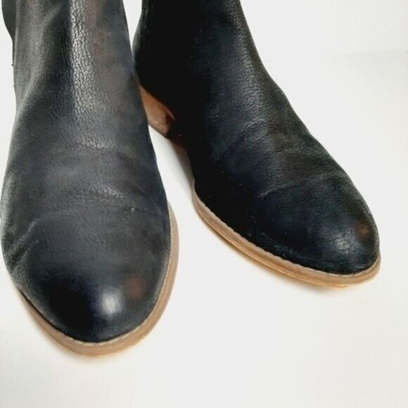BP Nordstrom Chelsea Short Bootie Black Leather Low Heel Sz 8.5 - Picture 5 of 14
